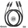 Athilex, 4mm MC4 verlengkabel zwart 1-20 Meter 2 Stuks Set, Solar Cables, 4MM-BL-SET-CB