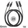 Athilex - 6mm MC4 Verlängerungskabel schwarz 1-20 Meter 2er Set - Solarkabel - 6MM-BL-SET-CB