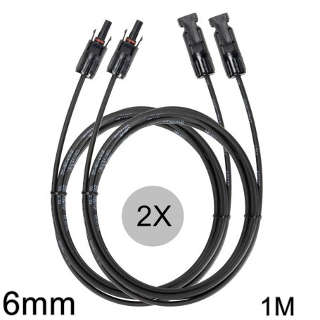 Athilex - 6mm MC4 Verlängerungskabel schwarz 1-20 Meter 2er Set - Solarkabel - 6MM-BL-SET-CB