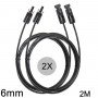 Athilex - 6mm MC4 extension cable black 1-20 meters 2 pieces set - Solar Cables - 6MM-BL-SET-CB