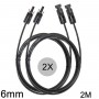 Athilex - 6mm MC4 Verlängerungskabel schwarz 1-20 Meter 2er Set - Solarkabel - 6MM-BL-SET-CB