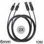 Athilex - 6mm MC4 Verlängerungskabel schwarz 1-20 Meter 2er Set - Solarkabel - 6MM-BL-SET-CB