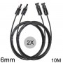 Athilex, Cable de extensión MC4 de 6mm, color negro, 1-20 metros, juego de 2 piezas, Cables Solares, 6MM-BL-SET-CB