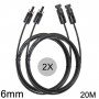 Athilex - 6mm MC4 Verlängerungskabel schwarz 1-20 Meter 2er Set - Solarkabel - 6MM-BL-SET-CB