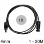 Athilex, 4mm MC4 verlengkabel zwart 1-20 Meter, Solar Cables, 4MM-BL-CB