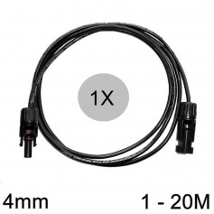 Athilex - 4mm MC4 extension cable black 1-20 meters - Solar Cables - 4MM-BL-CB
