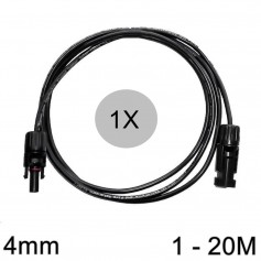 Athilex, Cable de extensión MC4 de 4 mm, color negro, 1-20 metros, Cables Solares, 4MM-BL-CB