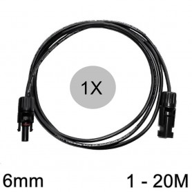 Athilex - Cablu prelungitor 6mm MC4 negru 1-20 metri - Cabluri Solare - 6MM-BL-CB