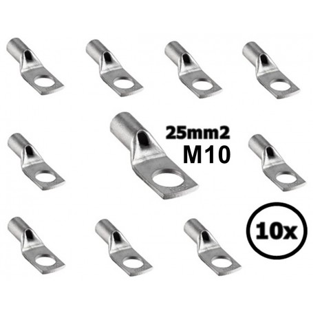 Sicame - Terminal de cable 25 mm2 Lug M10 - Sencillo (10x set) - Cables de batería - DE25-10