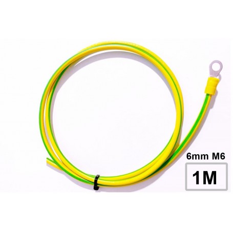 Oem - Grounding cable 6mm² 1-15 meter 1x M6 eye - Cabling and connectors - DG003-6MM-M6