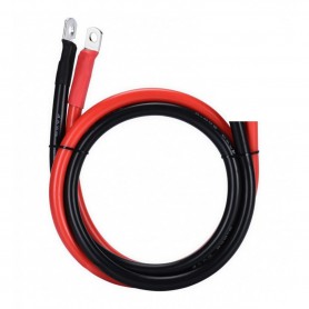 OEM, Juego de cables de batería rojo/negro 16 mm² - 2 metros - Ojal M8 y extremo libre, Cables de batería, DG002-16-2M-M8-FR-...