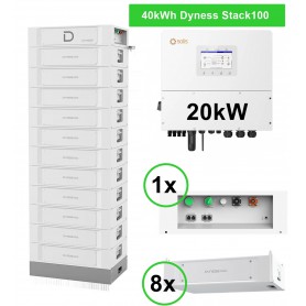 Dyness, 40kWh Storage Package - 20kW 3PH Solis Hybrid + 8x Dyness Stack100 Battery Stack + 1x BDU & Base, Energy system packs...
