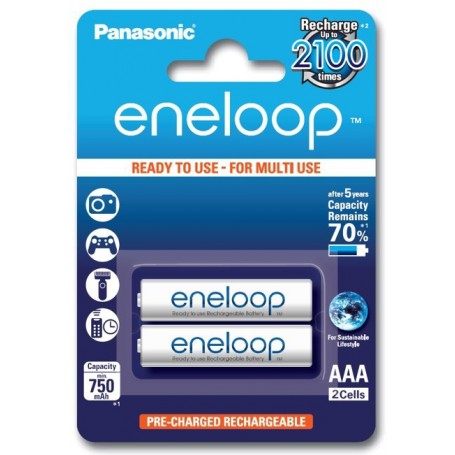 Eneloop, Panasonic Eneloop R3 AAA 800mAh Rechargeable Battery - (Duo Pack), Size AAA, BS285-CB