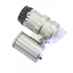 45X Mini Pocket Microscope Magnifier LED Loupe Jeweler