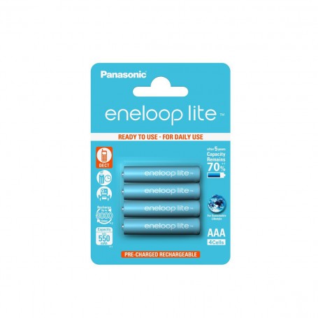 Eneloop, AAA R3 Panasonic Eneloop Lite 550mAh 1.2V Rechargeable Battery, Size AAA, NK035-CB
