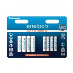 Eneloop, 8x Panasonic eneloop AA/AAA 4+4 Recharable Power-Pack ON2817, Size AAA, ON2817