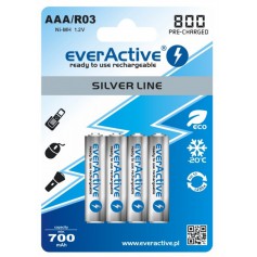 EverActive, R03 AAA 800mAh Rechargeables everActive Silver Line, AAA formaat, BL153-CB