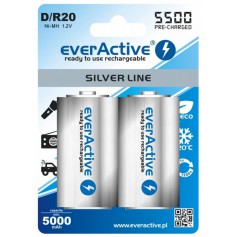 R20 D 5500mAh everActive herlaadbaar Silver Line