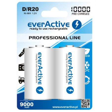EverActive - R20 D 10000mAh Rechargeables everActive Professional - Size C D and XL - BL158-CB