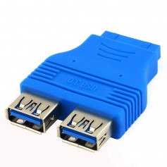 USB 3.0 Pinheader F 20pin to Dual USB 3.0 Female AL662