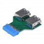Oem - USB 3.0 Pinheader F 19pin to Dual USB 3.0 Female AL670 - USB adapters - AL670
