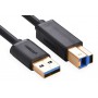 UGREEN - 2M USB 3.0 A M to B M cable Gold Plated Cable black UG007 - Printer cables - UG007