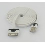 Oem, Ultra flat iPhone usb sync and changer 3m white YAI508, iPhone data cables , YAI508