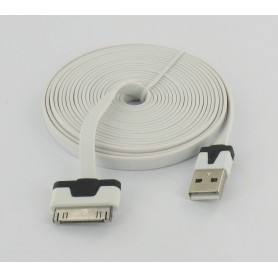 Oem - Ultra flat iPhone usb sync and changer 3m white YAI508 - iPhone data cables  - YAI508