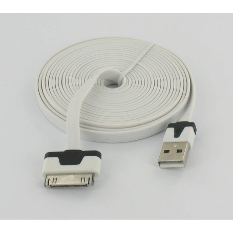 Oem - Ultra flat iPhone usb sync and changer 3m white YAI508 - iPhone data cables  - YAI508