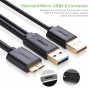 UGREEN, USB 3.0 A Male to Micro B Male Cable + charging, USB 3.0 cables, UG060-CB
