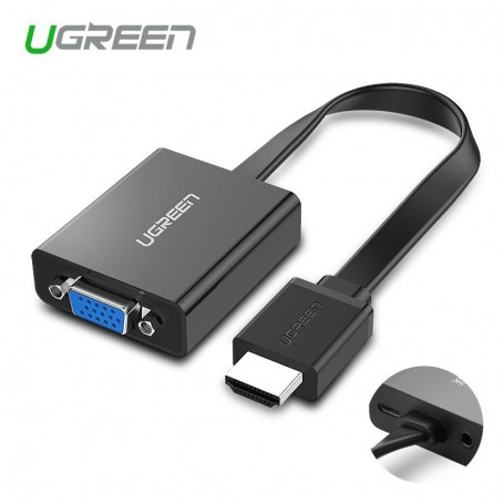 Ugreen FR UG102 HDMI to VGA+3.5MM Audio+Mirco USB converter Black 