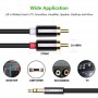 UGREEN - 3.5mm Jack male to 2RCA male cable metal connector - Audio cables - UG281-CB