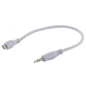Oem - Micro USB male to 3.5mm Male Jack Audio Cable 30cm White YPU728 - Audio adapters - YPU728