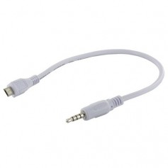 Micro USB male to 3.5mm Male Jack Audio Cable 30cm White YPU728