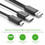 UGREEN, USB 2.0 A male ×2 to Mini 5pin Male Cable, USB to Mini USB cables, UG080-CB